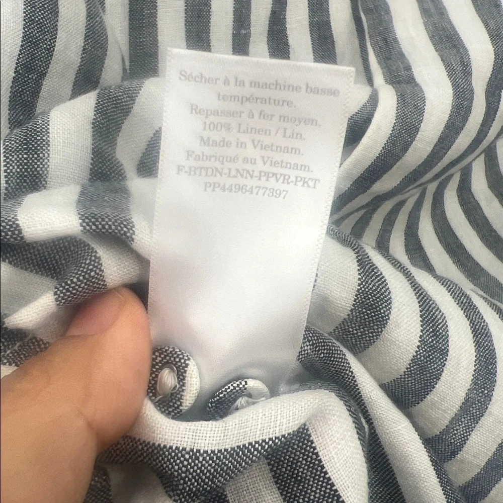 Everlane Navy and White Striped Shirt - Picture 7 of 10